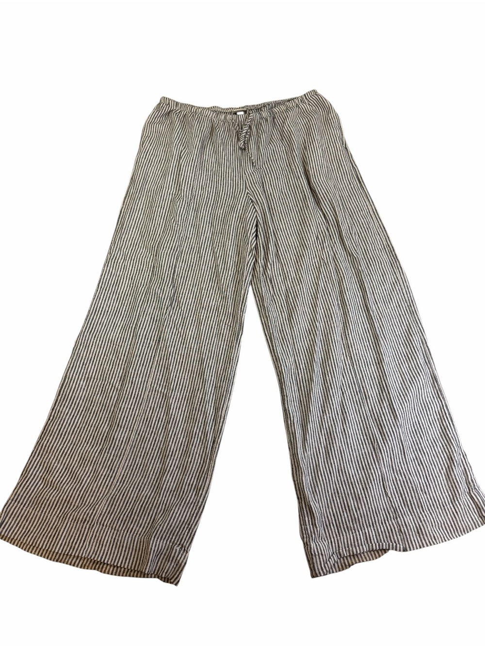 a new day Black & White Vertical Stripe Wide-Leg Drawstring Pants
